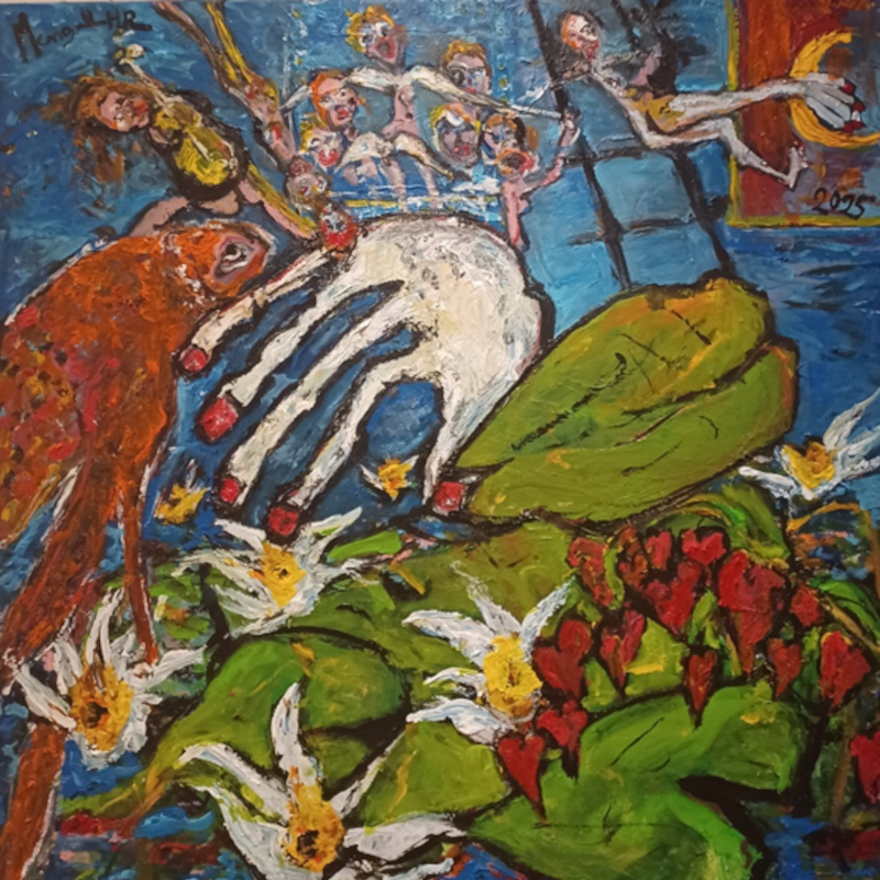 Le Chant des Partisans, série « Revisitons nos classiques », acrylique sur toile, 100x100 cm, juillet 2025. L'écume des jours