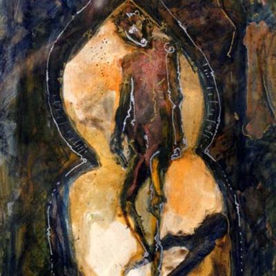 Homme à la porte d'entrée